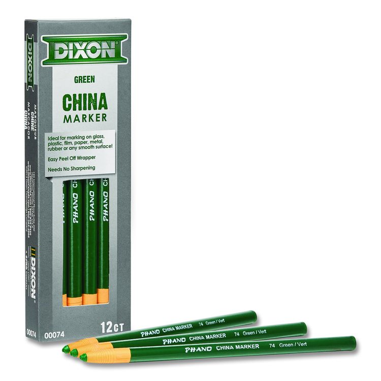 China Marker, 0.3" x 7", Green, Dozen