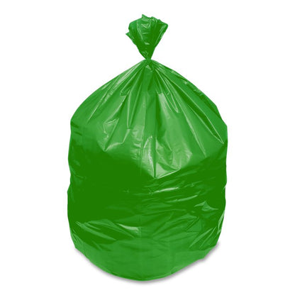 Eco Blend Max Can Liners, 60 gal, 0.8 mil, 38" x 58", Green, 20 Bags/Roll, 5 Rolls/Carton