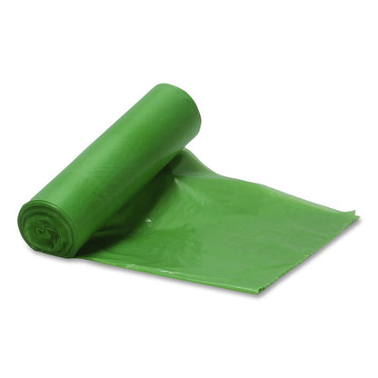 Eco Blend Max Can Liners, 45 gal, 0.8 mil, 40" x 46", Green, 25 Bags/Roll, 6 Rolls/Carton