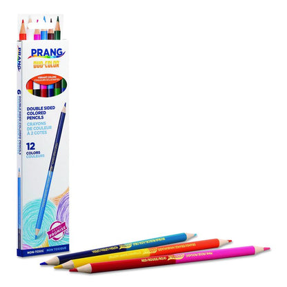 Duo-Color Colored Pencil Sets, 3 mm, 2B (#2), Assorted Lead, Assorted Barrel, 6/Pack