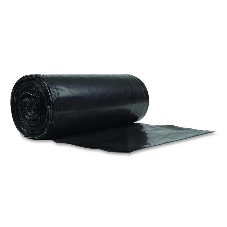 Eco Strong Can Liners, 60 gal, 1.35 mil, 38" x 58", Black, Perforated Roll, 100/Carton