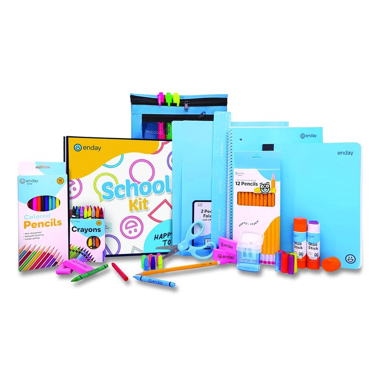 Back to School Supplies Kit for Grades K-5, Blue