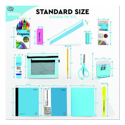 Back to School Supplies Kit for Grades K-5, Blue