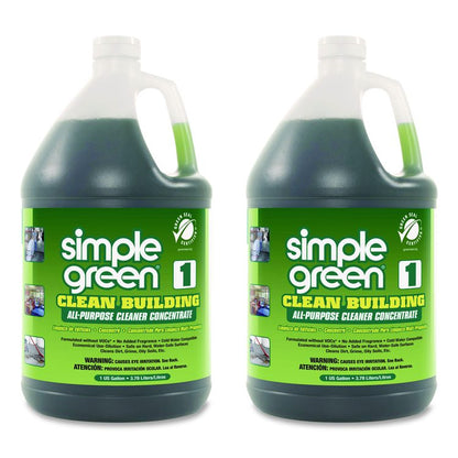 Clean Building All-Purpose Cleaner Concentrate, Unscented, 1 gal Bottle, 2/Carton