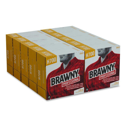 Heavyweight HEF Disposable Shop Towels, 9 x 12.5, White, 176/Box, 10 Box/Carton