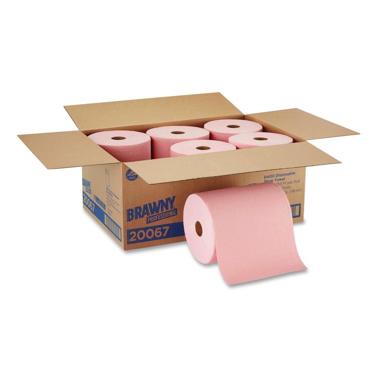 goRag Premium All-Purpose DRC Roll Wipers, 10" x 250 ft, Orange, 6/Carton