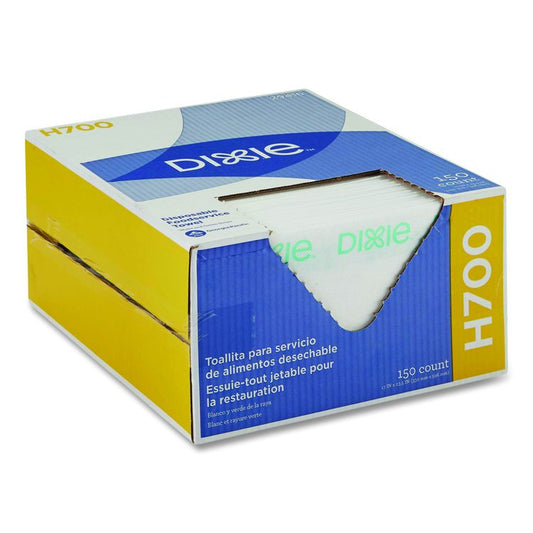 H700 Disposable Foodservice Towel, 1-Ply, 13 x 23.5, White/Green, 150/Carton