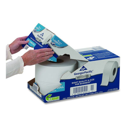 White Jumbo Bathroom Tissue, Septic Safe, 2-Ply, 3.5" x 1,000 ft, 4 Rolls/Carton