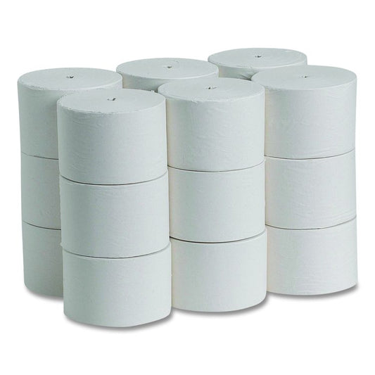 Compact Coreless One-Ply Bath Tissue, Septic Safe, White, 3,000 Sheets/Roll, 18 Rolls/Carton