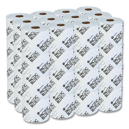 Pacific Blue Basic High-Capacity Bathroom Tissue, Septic Safe, 1-Ply, White, 1,500 Sheets/Roll, 48 Rolls/Carton