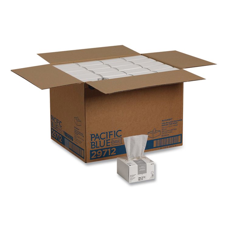 AccuWipe Recycled One-Ply Delicate Task Wipers, 1-Ply, 4.5 x 8.25, Unscented, White, 280/Box