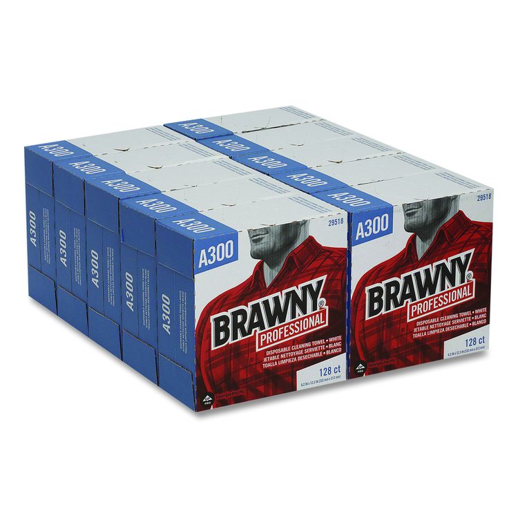Airlaid Medium Duty Wipers, Cloth, 1-Ply, 9.2 x 12.4, Unscented, White, 128/Box, 10 Boxes/Carton