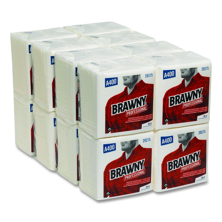 All Purpose Wipers, 13 x 13, White, 50/Pack, 16/Carton