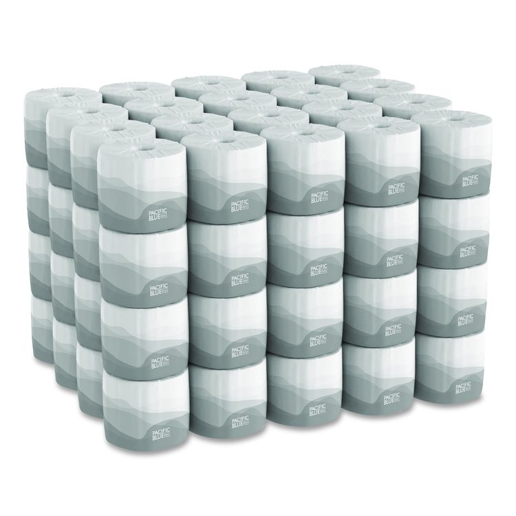 Pacific Blue Basic Embossed Bathroom Tissue, Septic Safe, 2-Ply, White, 550 Sheets/Roll, 80 Rolls/Carton