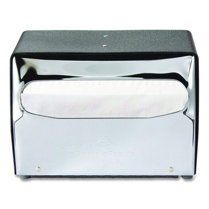 Tabletop Napkin Dispenser, 7.5 x 6 x 5.37, Black/Chrome