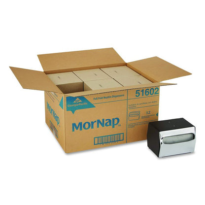 Tabletop Napkin Dispenser, 7.5 x 6 x 5.37, Black/Chrome