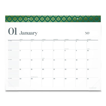 WorkStyle Monthly Desk Pad Calendar, 21.75 x 17, White Sheets, Teal Headband/Clear Corners, 12-Month (Jan-Dec): 2026