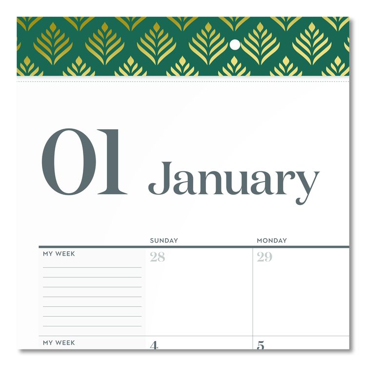 WorkStyle Monthly Desk Pad Calendar, 21.75 x 17, White Sheets, Teal Headband/Clear Corners, 12-Month (Jan-Dec): 2026