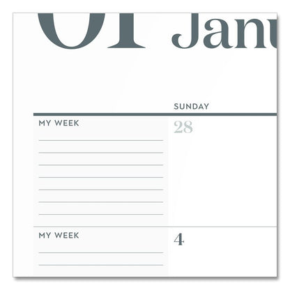 WorkStyle Monthly Desk Pad Calendar, 21.75 x 17, White Sheets, Teal Headband/Clear Corners, 12-Month (Jan-Dec): 2026