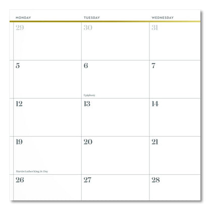 Workstyle Compact Deskpad, 17.75 x 11, White Sheets, Pink Headband/Clear Corners, 12-Month (Jan-Dec): 2026