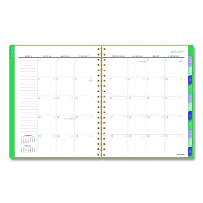 Badge Geo Weekly/Monthly Planner, 11 x 8.5, Green Cover, 13-Month (Jan-Jan): 2026