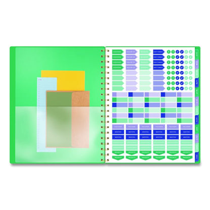 Badge Geo Weekly/Monthly Planner, 11 x 8.5, Green Cover, 13-Month (Jan-Jan): 2026