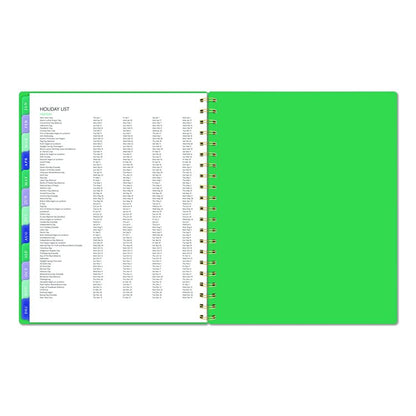 Badge Geo Weekly/Monthly Planner, 11 x 8.5, Green Cover, 13-Month (Jan-Jan): 2026