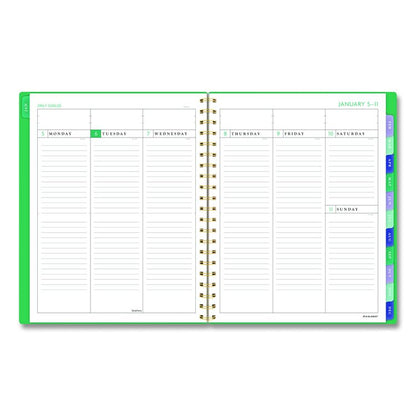 Badge Geo Weekly/Monthly Planner, 11 x 8.5, Green Cover, 13-Month (Jan-Jan): 2026