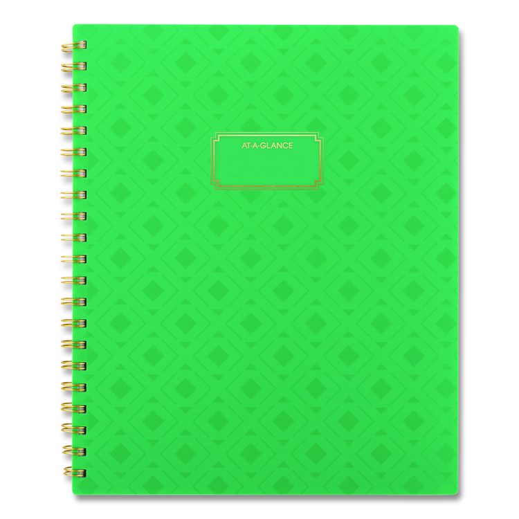 Badge Geo Weekly/Monthly Planner, 11 x 8.5, Green Cover, 13-Month (Jan-Jan): 2026