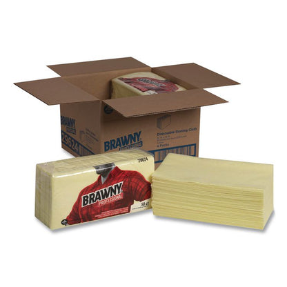 Dusting Cloths, Quarterfold, 24 x 24, Unscented, Yellow, 50/Pack, 4 Packs/Carton