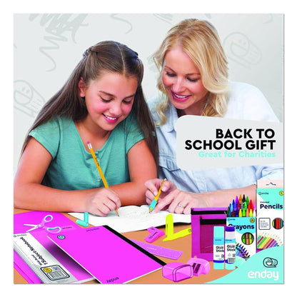 Back to School Supplies Kit for Grades K-5, Pink