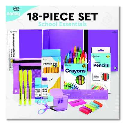 Back to School Supplies Kit for Grades K-5, Purple