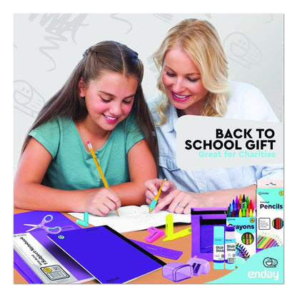 Back to School Supplies Kit for Grades K-5, Purple