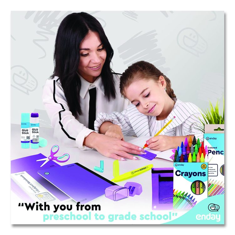 Back to School Supplies Kit for Grades K-5, Purple