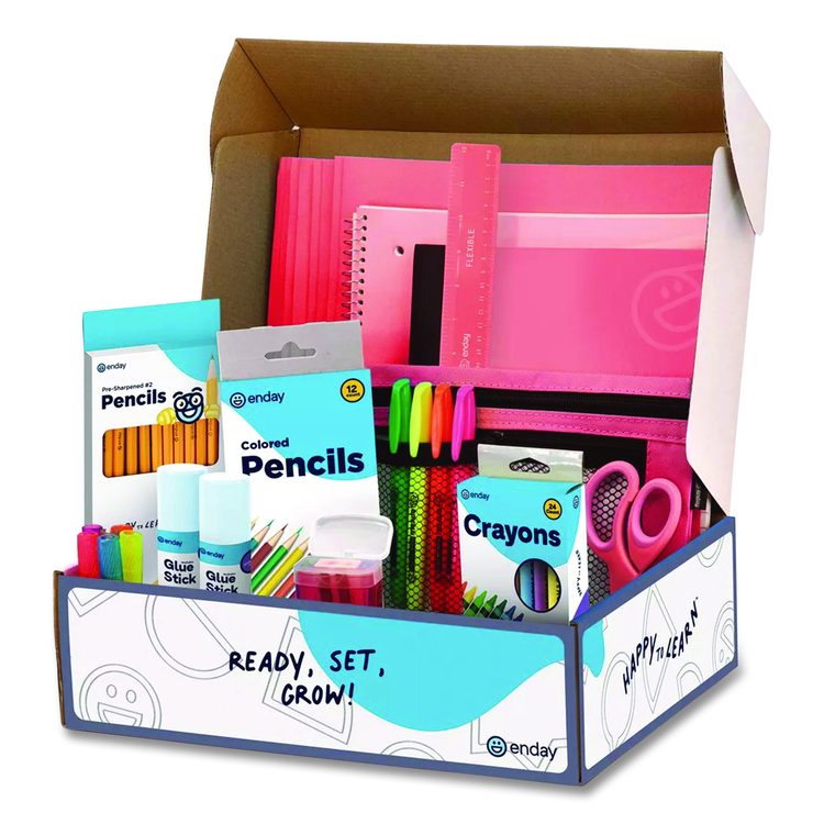 Back to School Supplies Kit for Grades K-5, Red