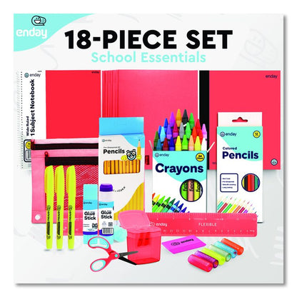 Back to School Supplies Kit for Grades K-5, Red
