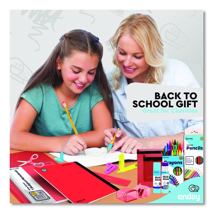 Back to School Supplies Kit for Grades K-5, Red
