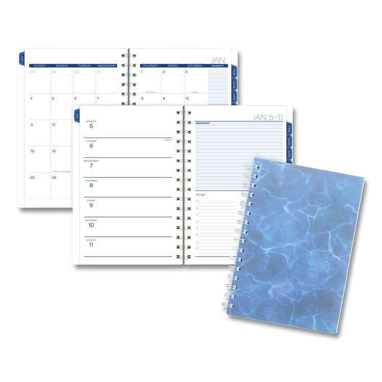 Abyss Weekly/Monthly Planner, 8.5 x 5.5, Water-Inspired Artwork, Blue Cover, 12-Month(Jan-Dec): 2026