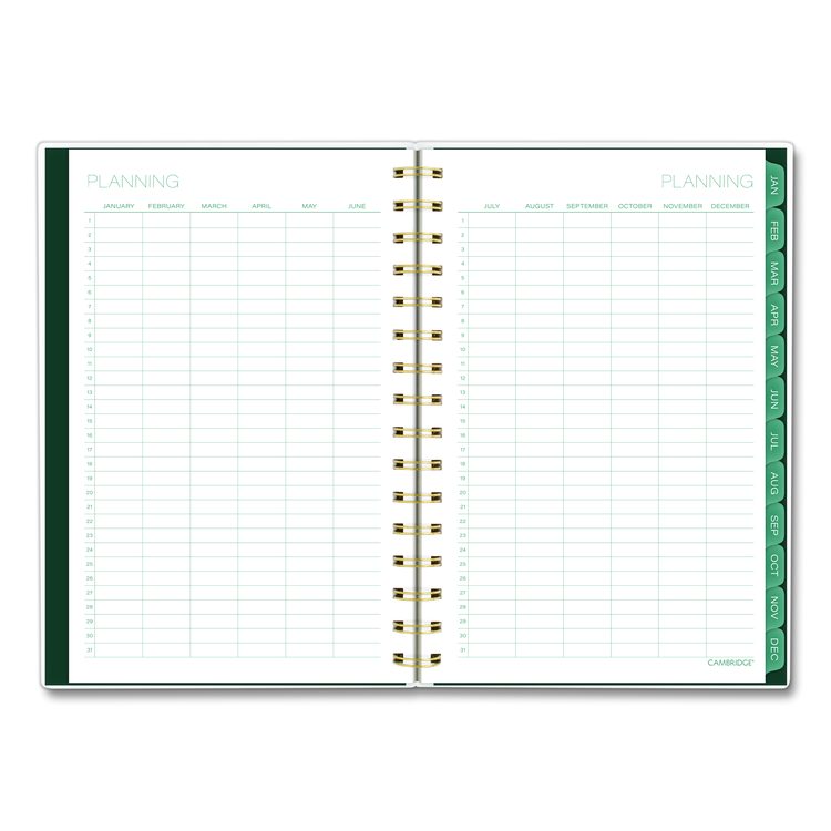 Emerald Isle Weekly/Monthly Planner, 8.5 x 5.5, Green Marbled Cover, 12-Month (Jan-Dec): 2026