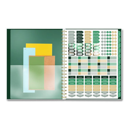 Emerald Isle Weekly/Monthly Planner, 11 x 8.5, Green Marbled Cover, 12-Month (Jan-Dec): 2026