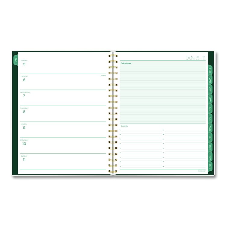 Emerald Isle Weekly/Monthly Planner, 11 x 8.5, Green Marbled Cover, 12-Month (Jan-Dec): 2026
