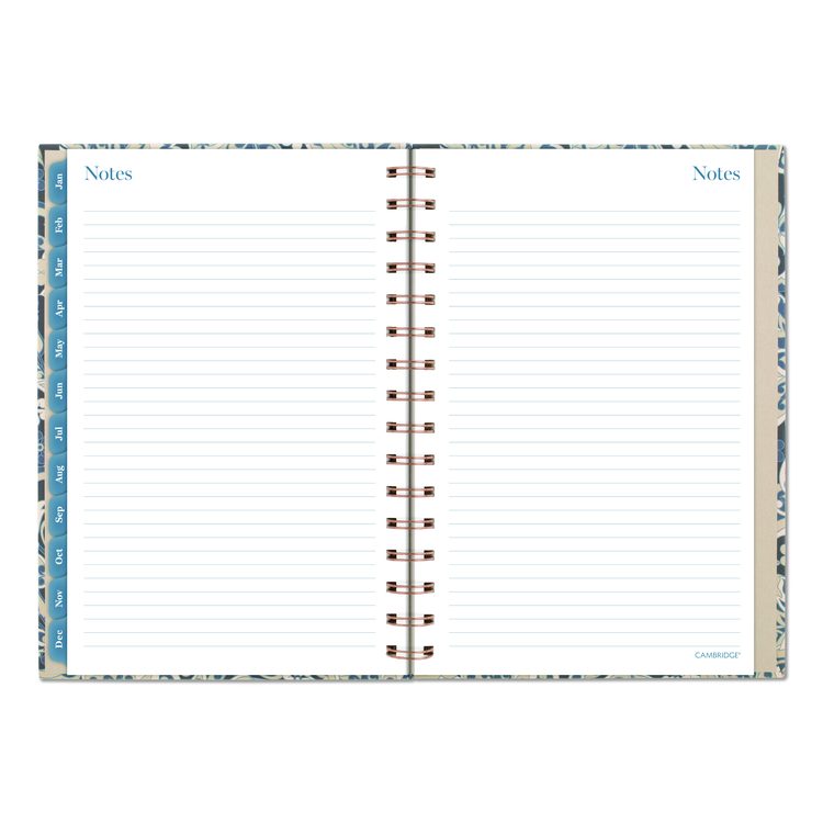 Elizabeth Weekly/Monthly Planner, 8.5 x 5.5, Floral Artwork, Blue Cover, 12-Month (Jan-Dec): 2026