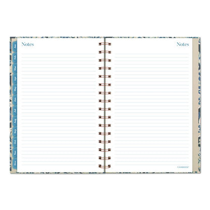 Elizabeth Weekly/Monthly Planner, 8.5 x 5.5, Floral Artwork, Blue Cover, 12-Month (Jan-Dec): 2026