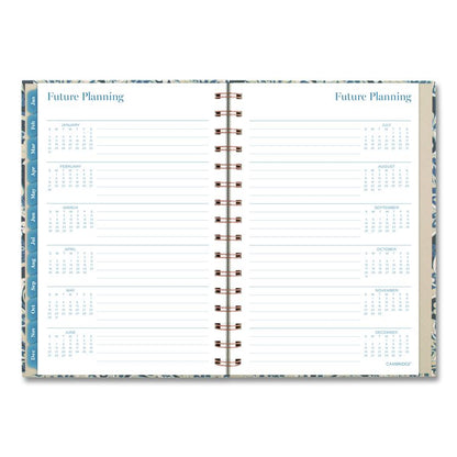 Elizabeth Weekly/Monthly Planner, 8.5 x 5.5, Floral Artwork, Blue Cover, 12-Month (Jan-Dec): 2026