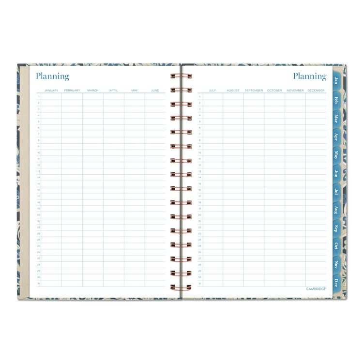 Elizabeth Weekly/Monthly Planner, 8.5 x 5.5, Floral Artwork, Blue Cover, 12-Month (Jan-Dec): 2026