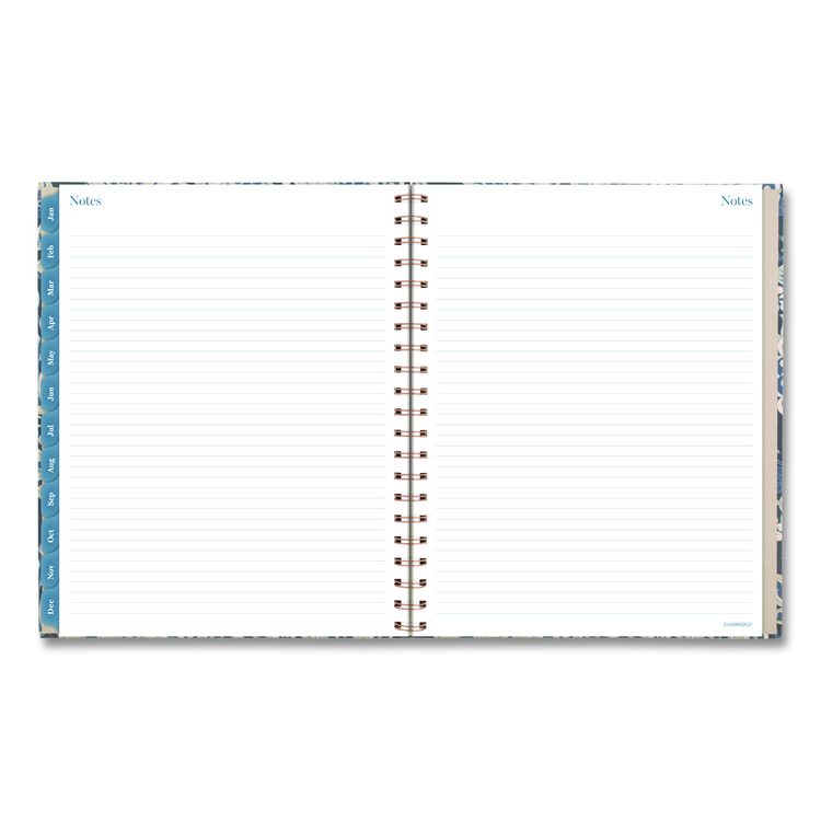Elizabeth Weekly/Monthly Planner, 11 x 8.5, Floral Artwork, Blue Cover, 12-Month  (Jan-Dec): 2026