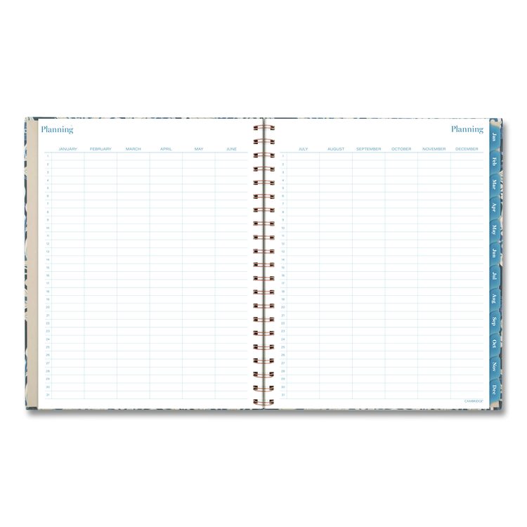 Elizabeth Weekly/Monthly Planner, 11 x 8.5, Floral Artwork, Blue Cover, 12-Month  (Jan-Dec): 2026