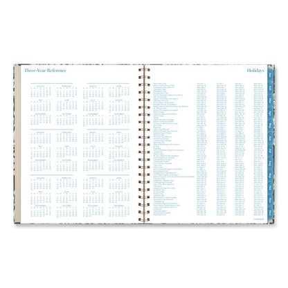 Elizabeth Weekly/Monthly Planner, 11 x 8.5, Floral Artwork, Blue Cover, 12-Month  (Jan-Dec): 2026