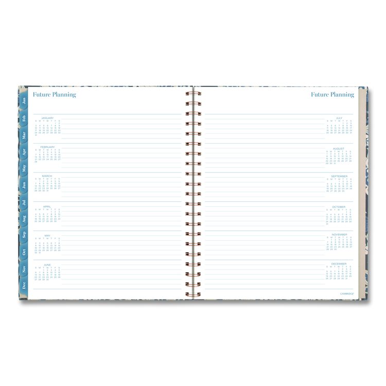 Elizabeth Weekly/Monthly Planner, 11 x 8.5, Floral Artwork, Blue Cover, 12-Month  (Jan-Dec): 2026