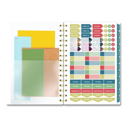 Midnight Garden Weekly/Monthly Planner, 8.5 x 5.5, Floral Artwork, Black/Pink/Green Cover, 12-Month (Jan-Dec): 2026